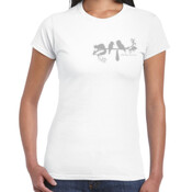 Women's Slim Fit Tee (Grey Graphic)