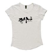 Women's Boutique Capped Sleeve (Black Graphic)