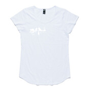 Women's Boutique Capped Sleeve (White Graphic)