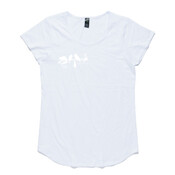Women's Boutique Capped Sleeve (White Graphic)